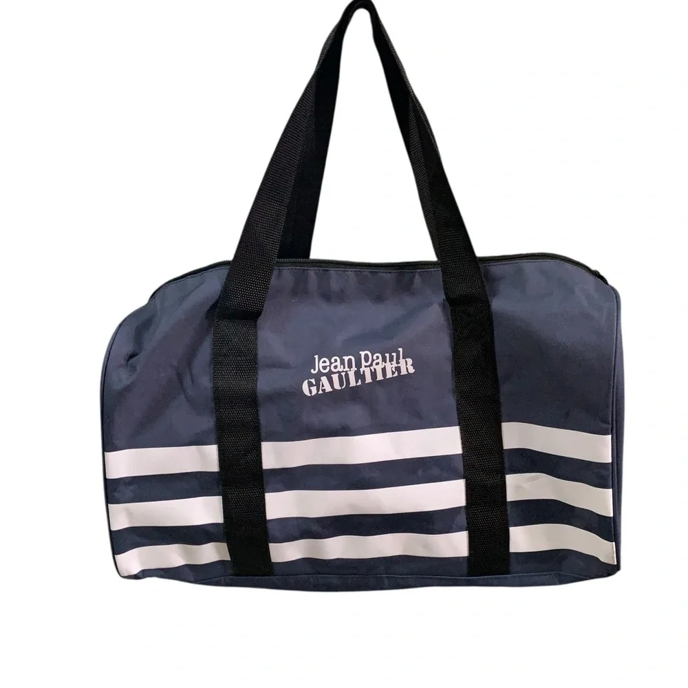 Jean Paul Gaultier Blue and Black Duffel Bag